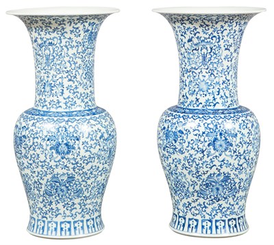 Lot 48 - A Pair of Qing-Style Blue and White Porcelain...
