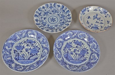 Lot 103 - Four Delft Pottery Chargers 18th Century...