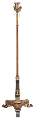 Lot 90 - Regency Brass-Inlaid Rosewood Pole Screen...