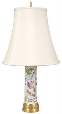 Lot 77 - Chinese Export Porcelain Lamp Of beaker-form,...