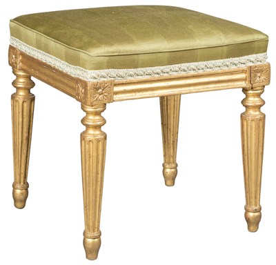 Lot 40 - Louis XVI Upholstered Giltwood Tabouret...