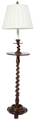 Lot 135 - Victorian Walnut Barley Twist Floor Lamp Of...