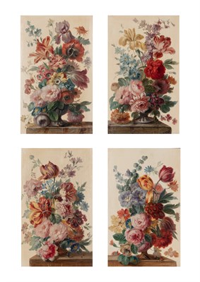 Lot 3 - 20th Century School Floral Still Lifes: Four...