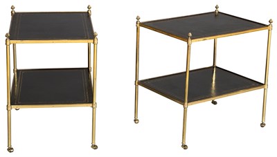Lot 60 - Pair of Maison Jansen Style Leather and Gilt...