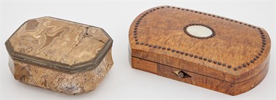 Lot 112 - Continental Metal-Mounted Birch Covered Box...