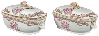 Lot 168 - Pair of Chinese Export Porcelain Covered Sauce...