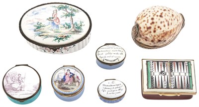 Lot 190 - Group of Seven Snuff and Patch Boxes Various...