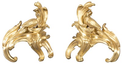 Lot 79 - Pair of Louis XV Style Gilt Bronze Chenets...