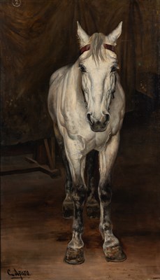 Lot 31 - C. Aparo 19th/20th Century Horse in a Stable...
