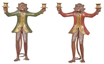 Lot 123 - Pair of Bill Hubbe Painted Cast Resin...