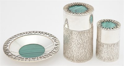 Lot 133 - Asprey & Co. Sterling Silver and Malachite...