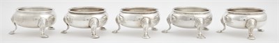 Lot 172 - Five George II Sterling Silver Open Salt...