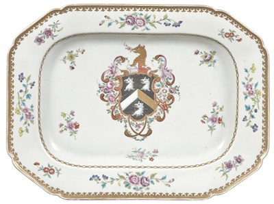 Lot 73 - Chinese Export Armorial Porcelain Platter Late...