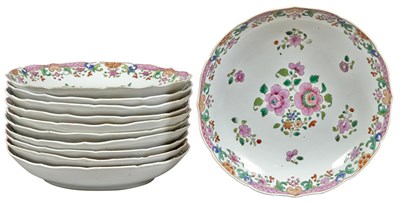 Lot 159 - Set of Eleven Chinese Export Famille Rose...
