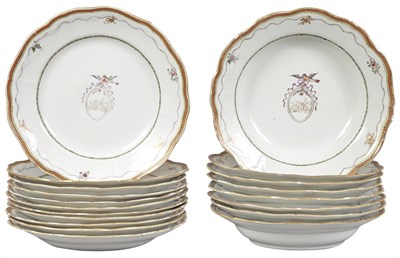 Lot 158 - Partial Set of Chinese Export Porcelain Table...