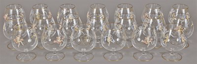 Lot 114 - Set of Twenty Monogramed Glass Brandy Snifters...