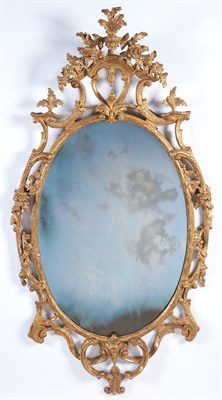 Lot 51 - George III Giltwood Mirror The oval mirror...