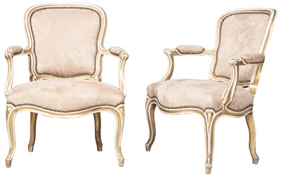 Lot 93 - Pair of George III Painted and Parcel Gilt...