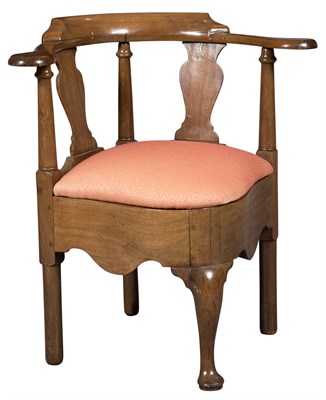 Lot 211 - English Mahogany Corner Armchair With baluster-...