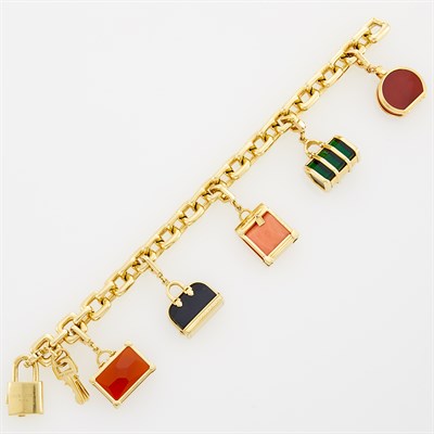 Lot 235 - Louis Vuitton Gold Luggage Charm Bracelet, France