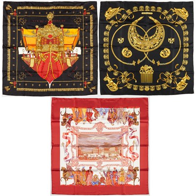 Lot 227 - Hermès Three Silk Scarves
