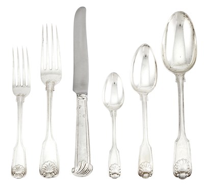 Lot 310 - Georgian Sterling Silver Flatware Service 19th...
