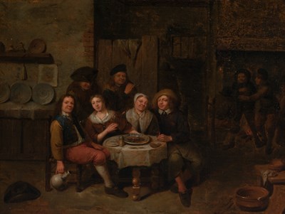 Lot 71 - Dutch School 17th Century A Meal at a Tavern...
