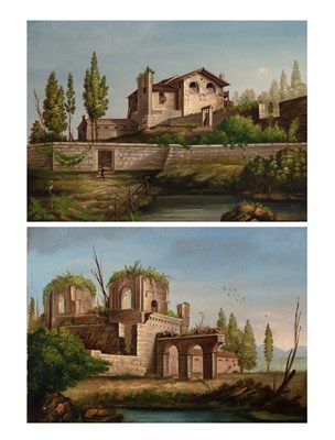 Lot 72 - Italian School 19th Century Antique Ruins in a...