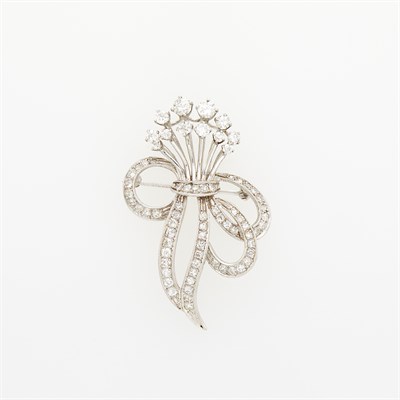 Lot 75 - White Gold and Diamond Brooch