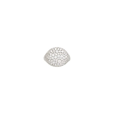 Lot 103 - David Yurman White Gold and Diamond 'Pinky' Ring