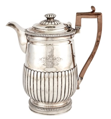 Lot 184 - George III Sterling Silver Coffee Jug Thomas &...