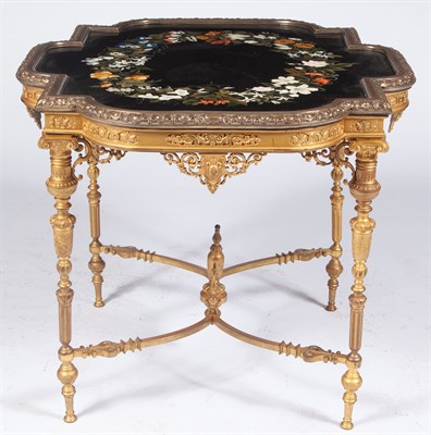 Lot 540 - French Ormolu and Pietra Dura Top Center Table...
