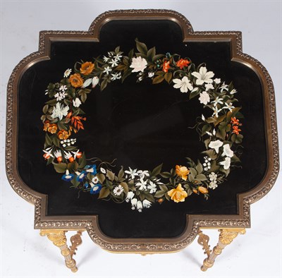 Lot 540 - French Ormolu and Pietra Dura Top Center Table...