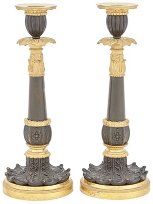 Lot 174 - Pair of Charles X Gilt and Patinated Bronze...