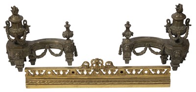 Lot 207 - Pair of Louis XVI Style Gilt-Metal Chenets;...