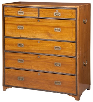 Lot 195 - Colonial Brass-Mounted Mahogany Campaign...