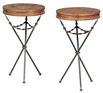 Lot 202 - Pair of Empire Style Black-Painted Metal and...
