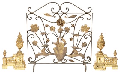 Lot 199 - Pair of Louis XVI Style Gilt-Metal Chenets...
