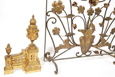 Lot 199 - Pair of Louis XVI Style Gilt-Metal Chenets...