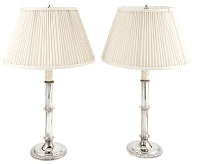 Lot 331 - Pair of Edwardian Sterling Silver Candlestick...