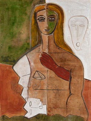Lot 1031 - Jamali Pakistani, b. 1944 Woman of Peace Mixed...
