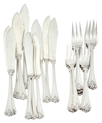 Lot 226 - Italian Silver Fish Service A. Giacche, Milan,...
