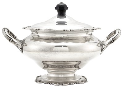 Lot 222 - Continental Silver Covered Soup Tureen 20th...