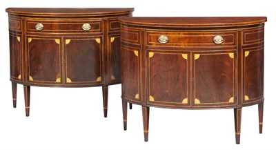 Lot 179 - Pair of George III Style Inlaid Mahogany Side...