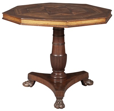 Lot 308 - Mahogany and Fruitwood Marquetry Games Table...