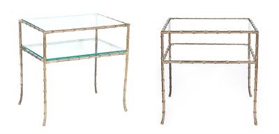 Lot 98 - Pair of Maison Jansen Bronze Faux Bamboo Side...
