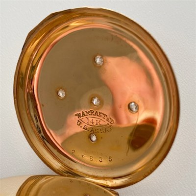 Lot 1198 - Elgin Variegated Gold and Diamond Hunting Case Pocket Watch