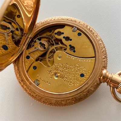 Lot 1203 - Lady's Waltham Gold, Enamel and Diamond Hunting Case Pendant-Watch