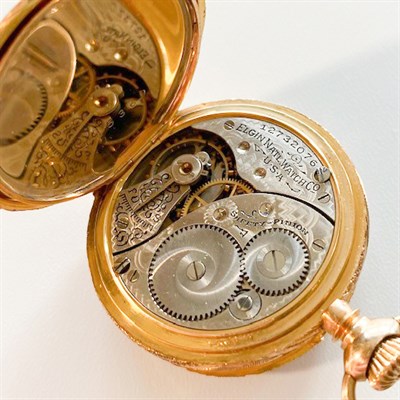 Lot 1200 - Elgin Lady's Gold Hunting Case Pendant-Watch