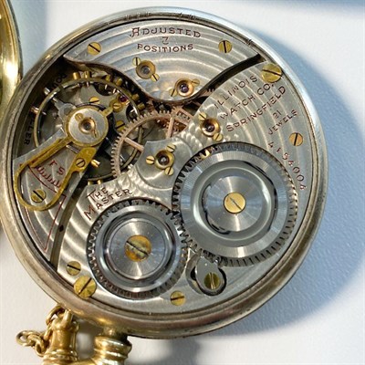 Lot 1206 - Gold Open Face Pocket Watch with Watch Chain